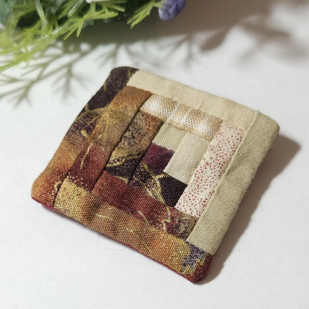 Vintage Handmade Square Leaf Design Clothes Brooch